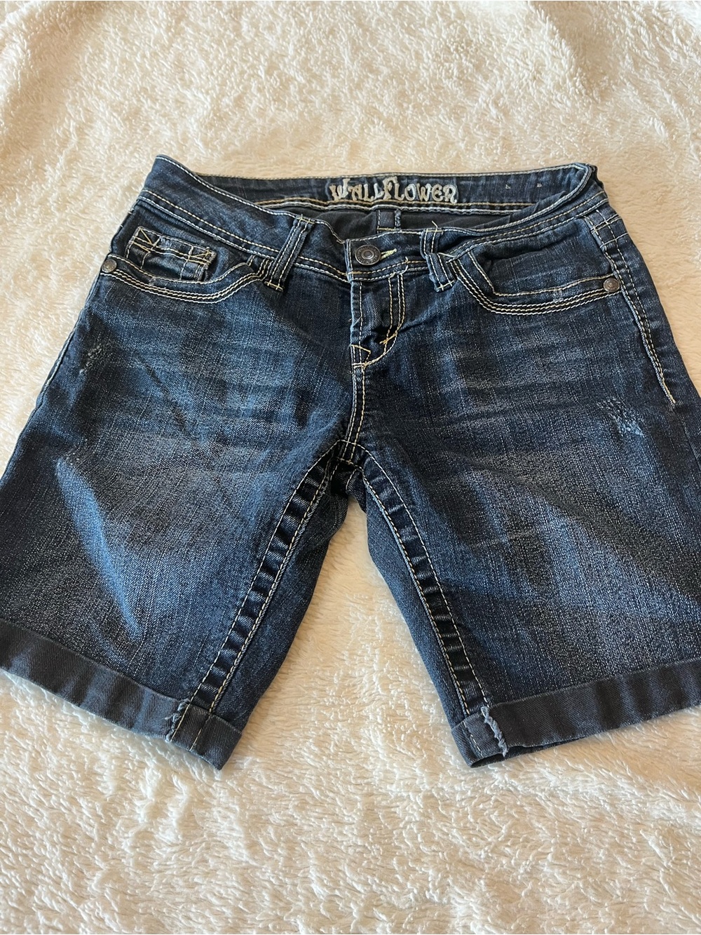 Wallflower Dark Blue Denim Jean Shorts
